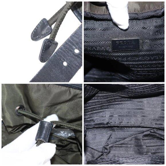 PRADA Backpack Nylon Khaki Silver - Picture 15 of 15